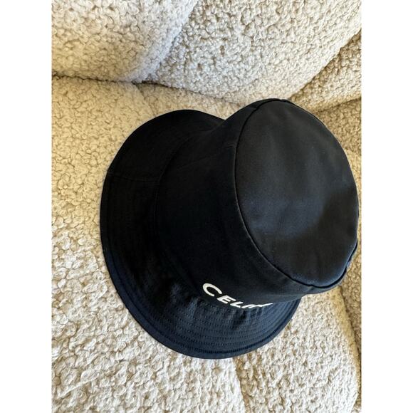 NWT Celine Black Bucket Hat with White Logo Size M main image 11